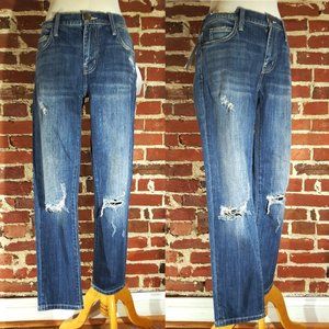 CURRENT/ELLIOTT The Fling Isley Destroy frayed & distressed cut out denim jeans